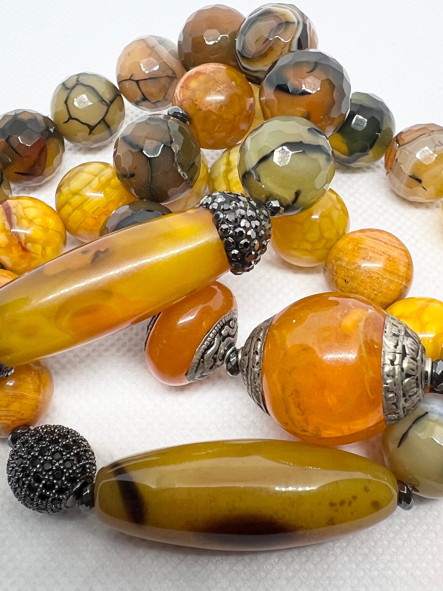 Yellow and Orange Dragon Vein Agates