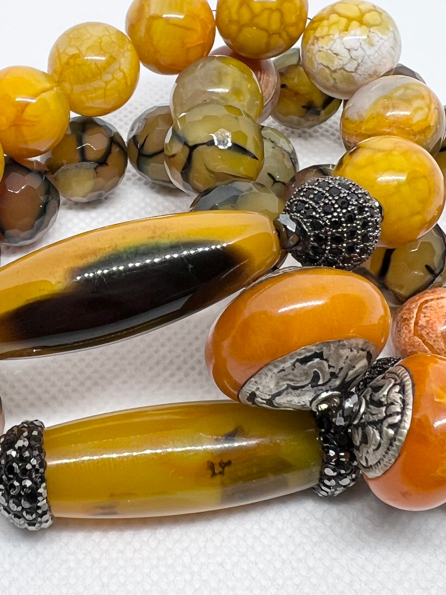 Yellow and Orange Dragon Vein Agates