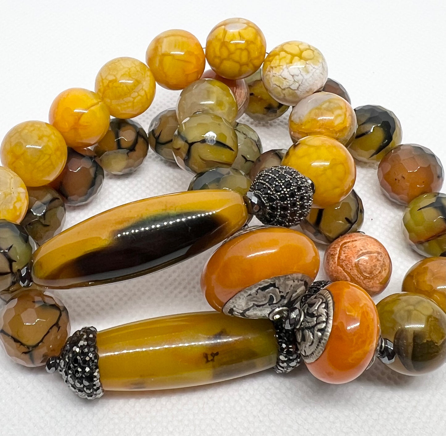 Yellow and Orange Dragon Vein Agates