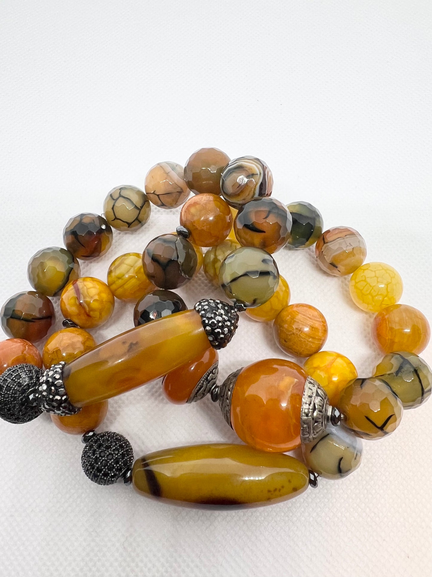 Yellow and Orange Dragon Vein Agates