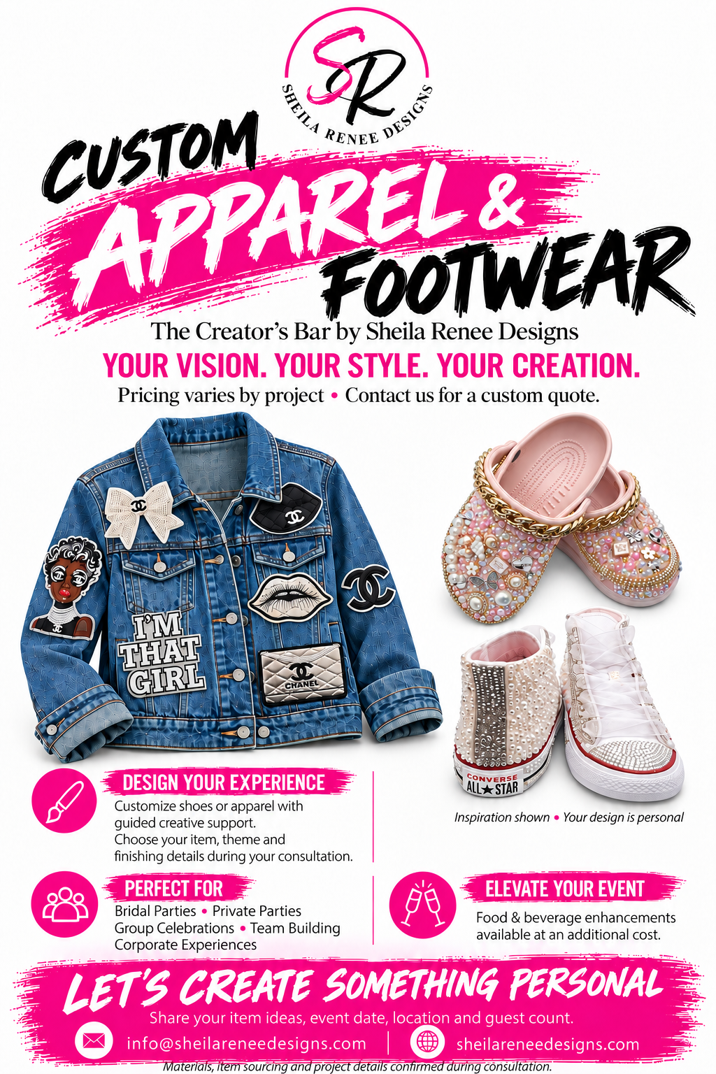 The Custom Apparel & Footwear Bar