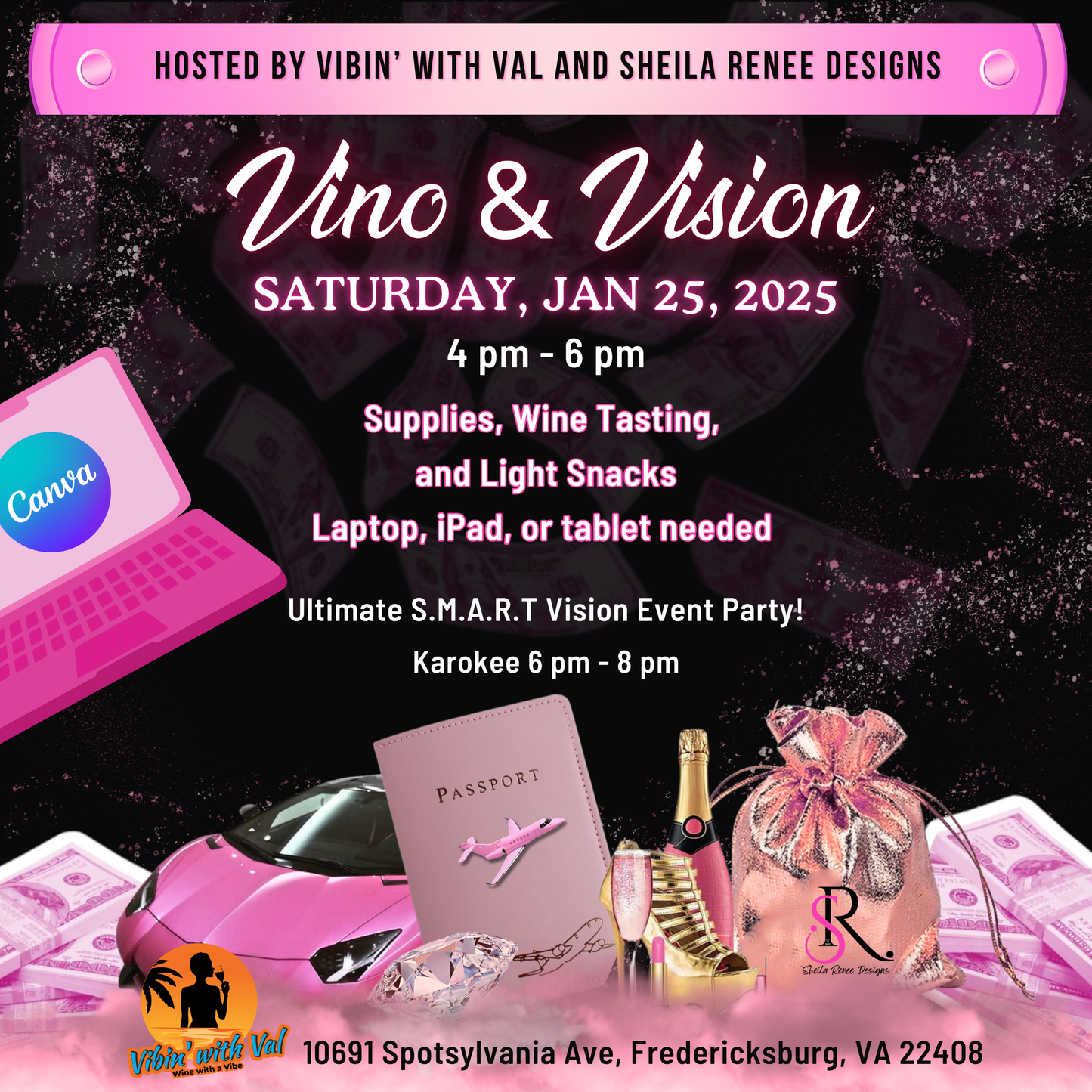 Vino & Vision: S.M.A.R.T. Vision Board Event