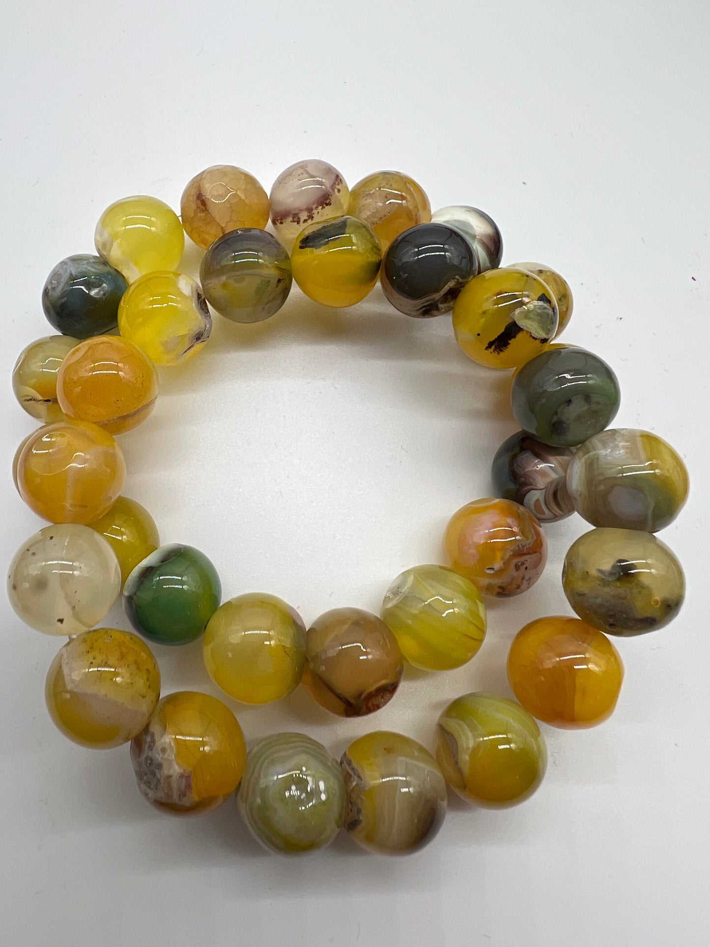 Yellow and Green Agate Jewelry Collection