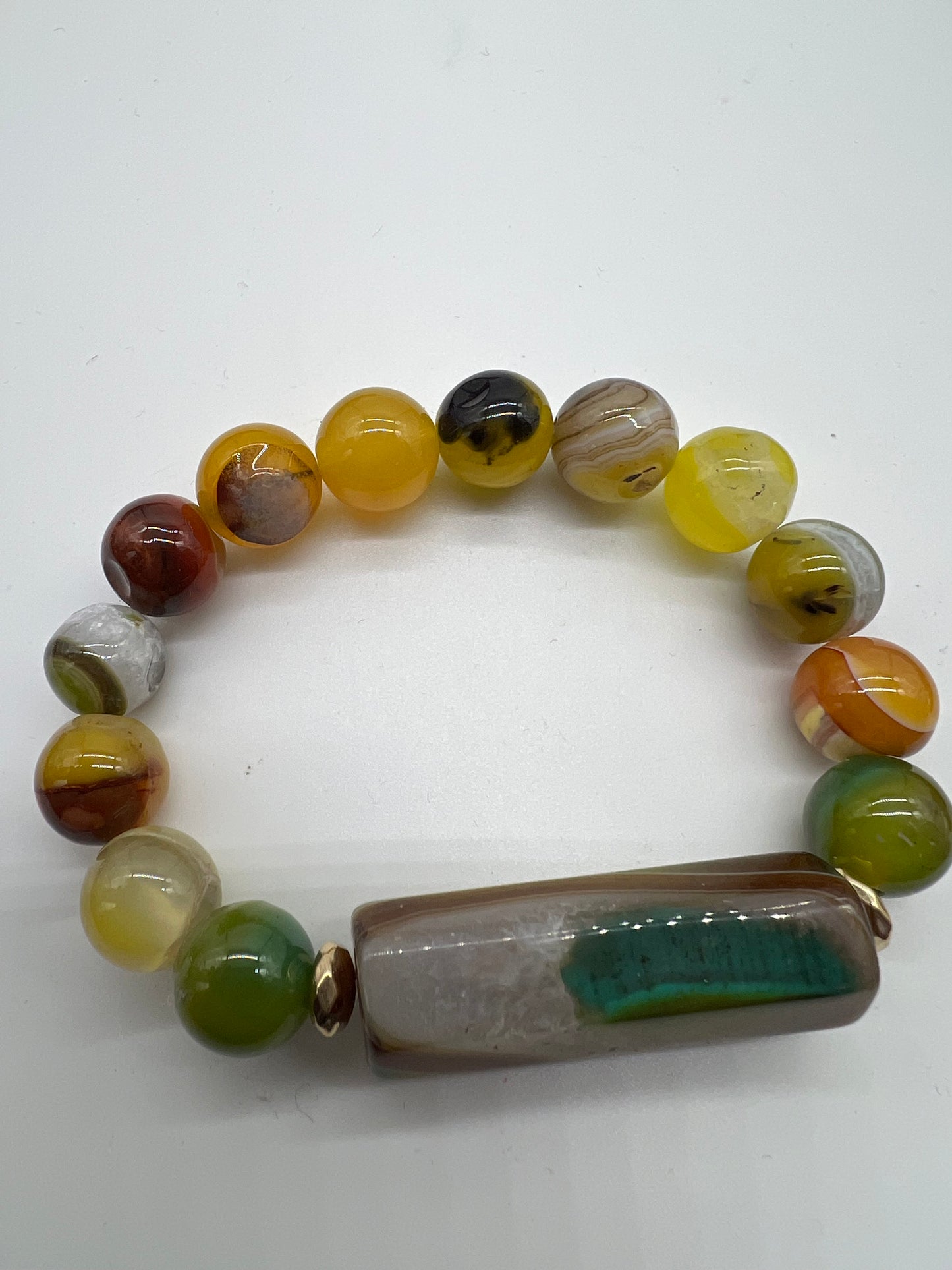 Yellow and Green Agate Jewelry Collection