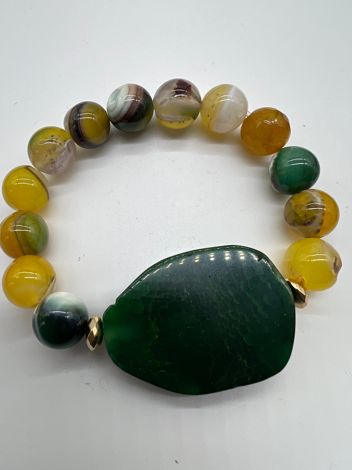 Yellow and Green Agate Jewelry Collection