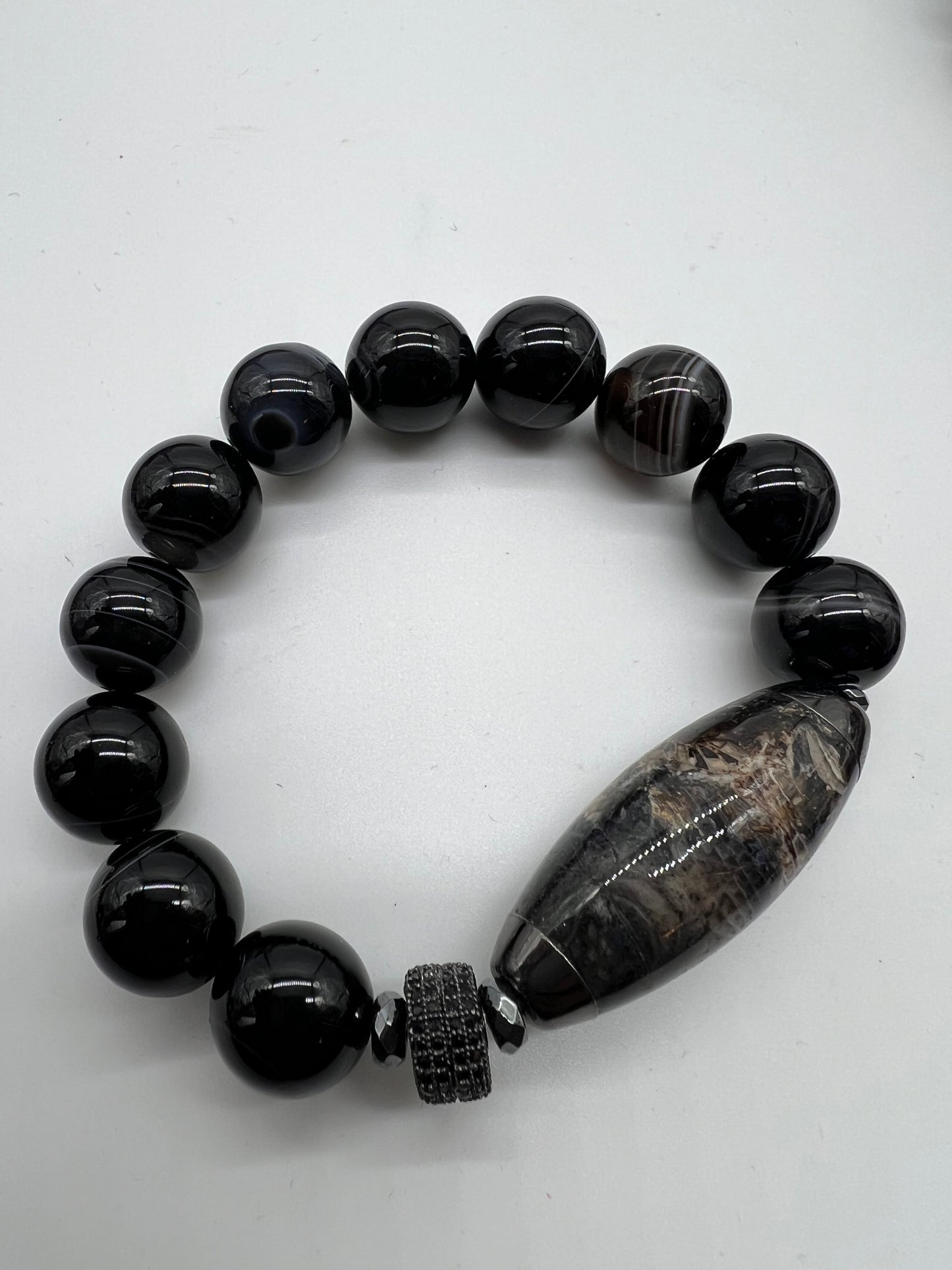 Black and Patterned Agate Jewelry Collection