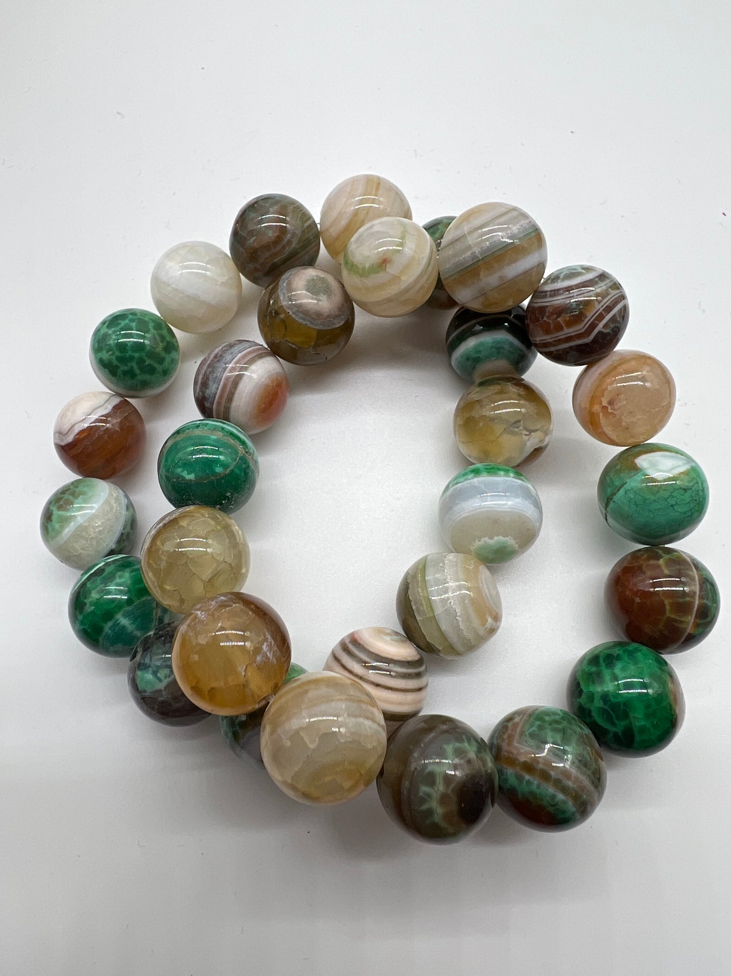 Earthy Green and Brown Agate Jewelry Collection