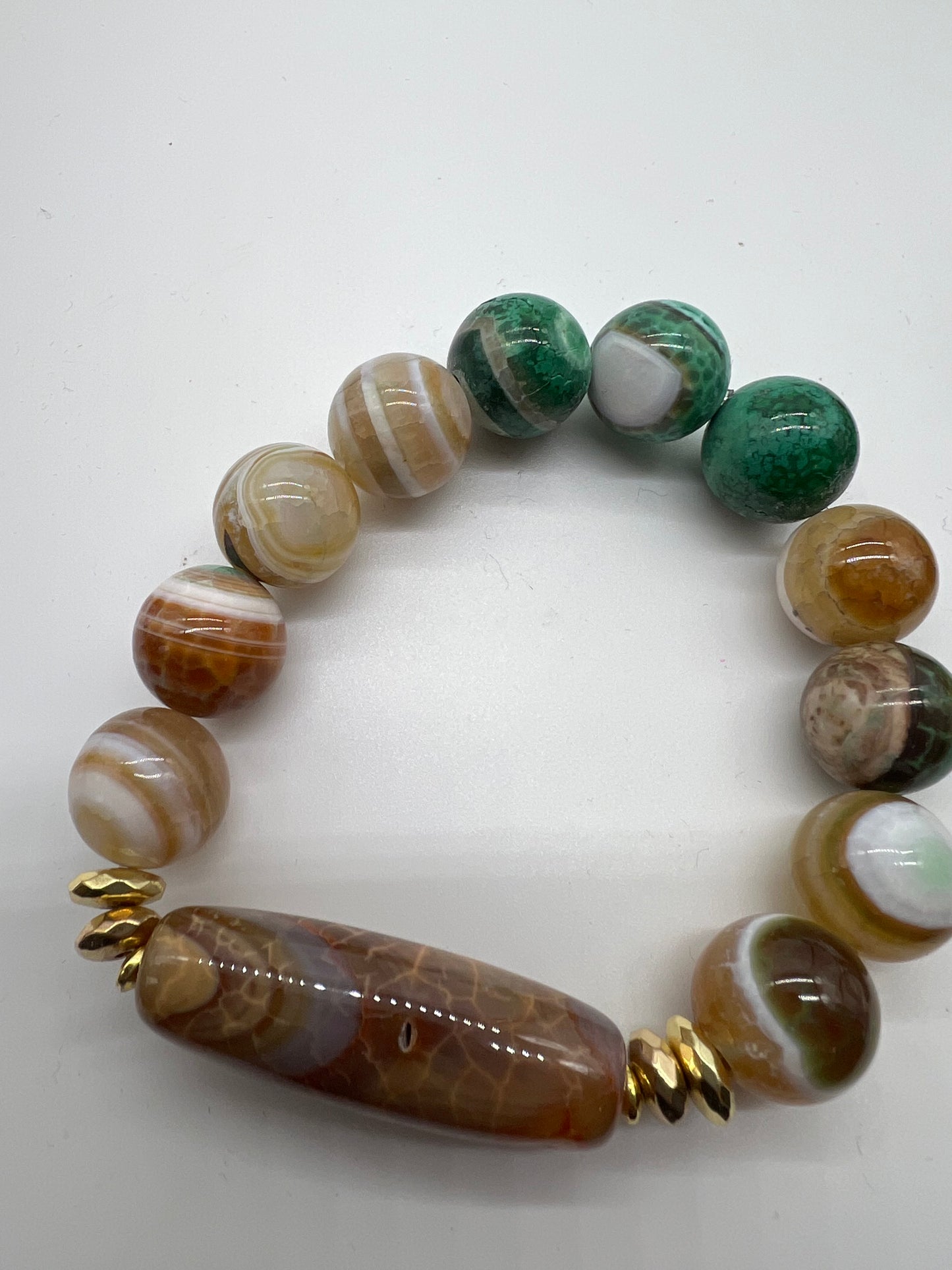 Earthy Green and Brown Agate Jewelry Collection