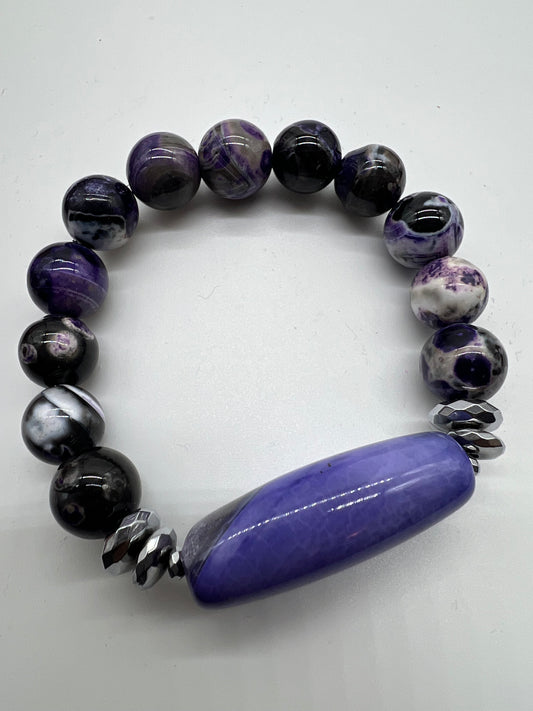 Purple and Black Agate Jewelry Collection