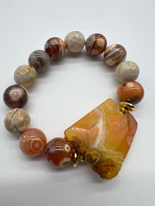 Rustic Radiance Agate Bracelets