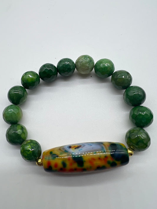 Forest Glow Green Agate Bracelets