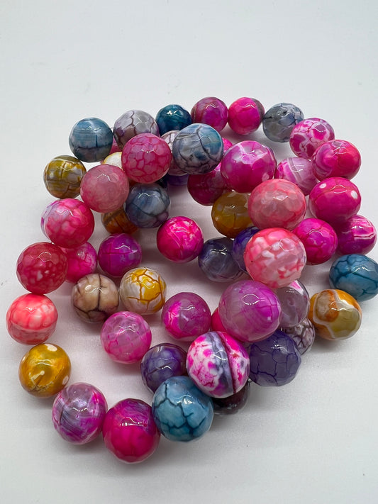 Pink & Multi-Colored Agate Bracelets