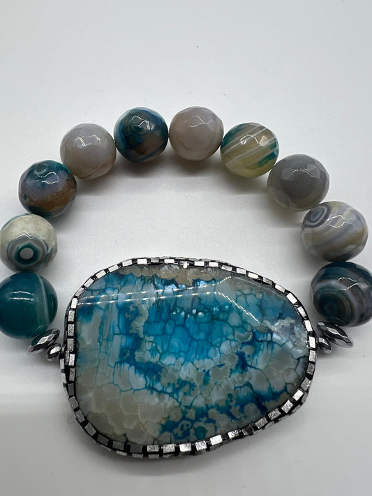 Ocean Breeze Blue Agate Bracelets