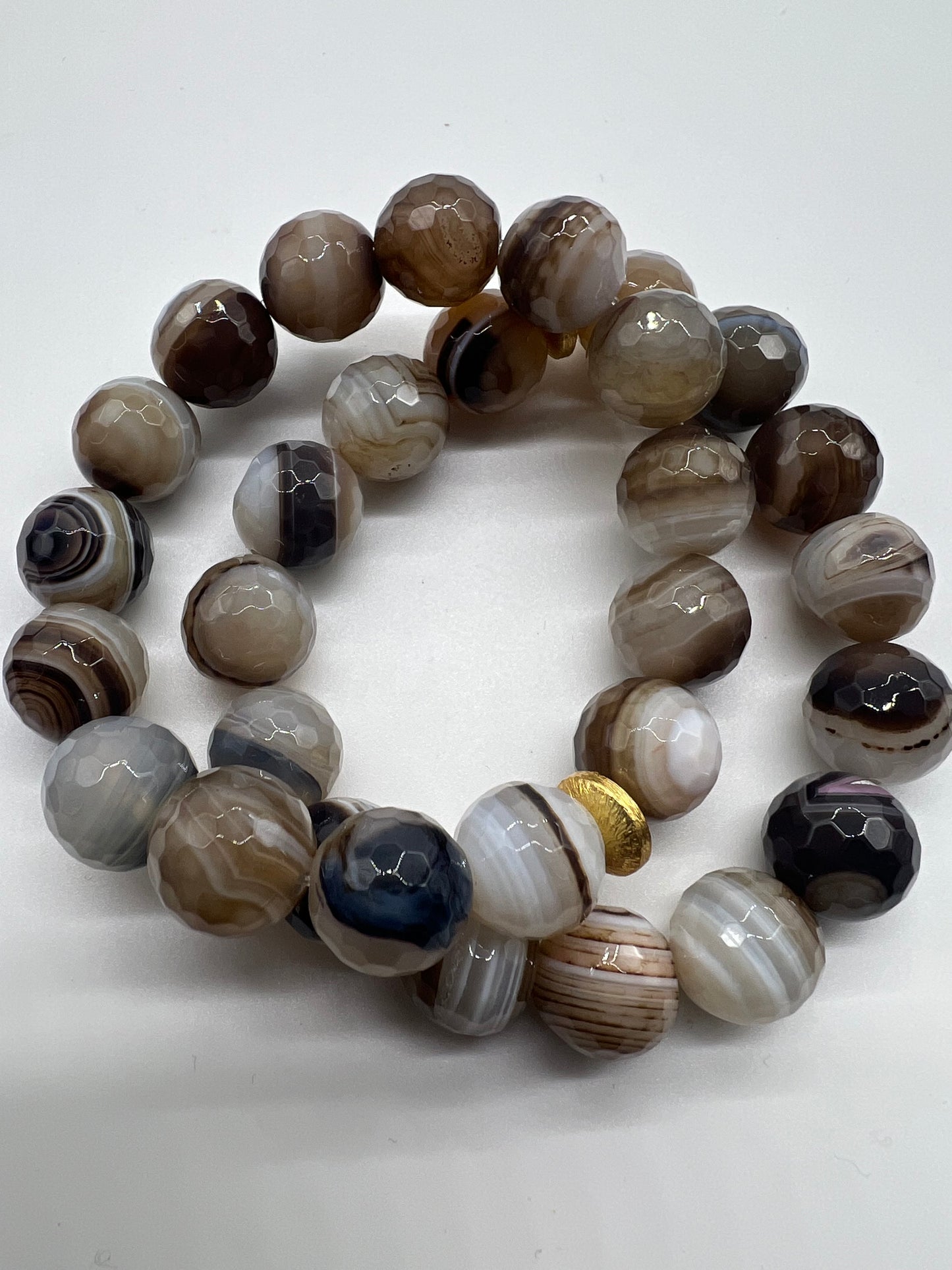 Neutral Elegance Agate Bracelets