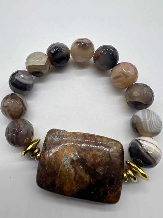 Neutral Elegance Agate Bracelets